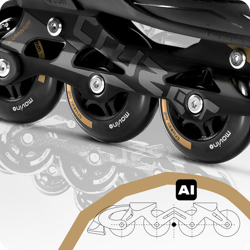 Rigid aluminum frame for maximum power transfer.