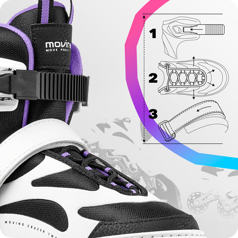 3-point closure system stabilizes ankle and foot.